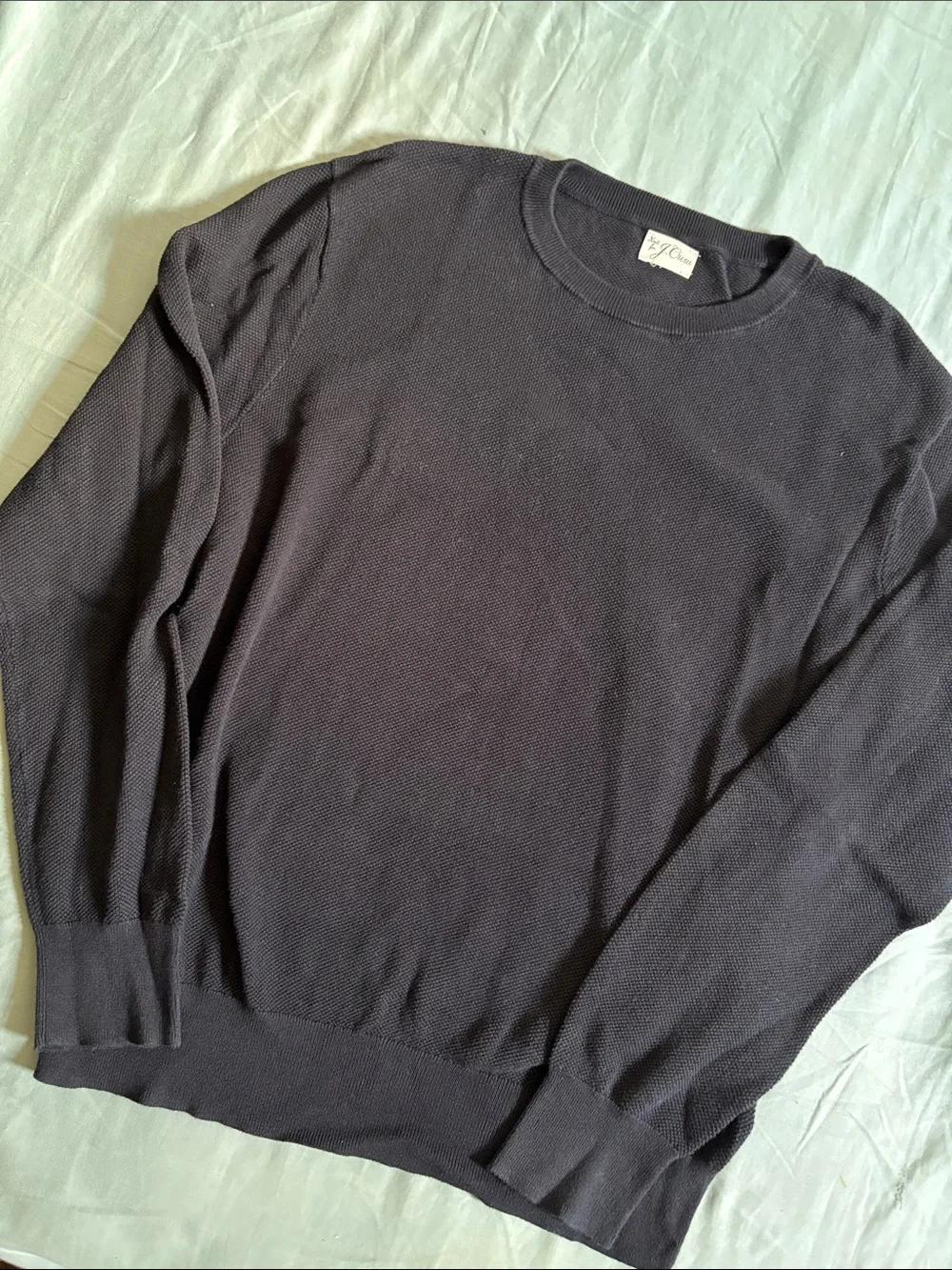 J. Crew Men's Black Crewneck Sweater - Textured Knit